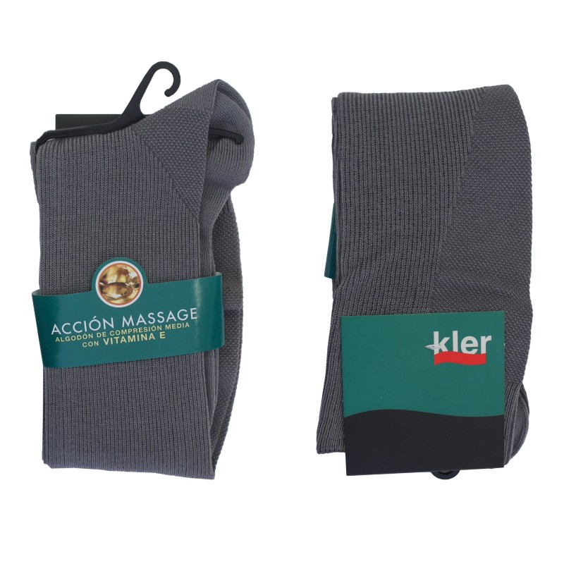Chaussettes & socquettes de la marque KLER - Chaussettes mi-bas SPA massage - Ref : 6503 GRIS MED