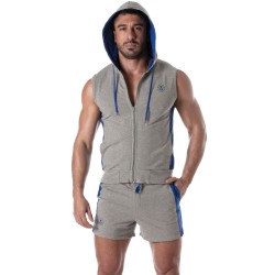 Jacket of the brand TOF PARIS - Zipped Sleeveless Hoodie Tof Paris - Grey - Ref : TOF273G