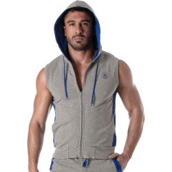 Jacket of the brand TOF PARIS - Zipped Sleeveless Hoodie Tof Paris - Grey - Ref : TOF273G