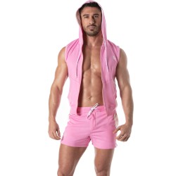 Giacca del marchio TOF PARIS - Felpa con cappuccio zip Tof Paris - Rosa - Ref : TOF273P