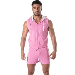 Jacket of the brand TOF PARIS - Zipped Sleeveless Hoodie Tof Paris - Pink - Ref : TOF273P