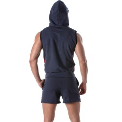 Jacket of the brand TOF PARIS - Zipped Sleeveless Hoodie Tof Paris - Navy Blue - Ref : TOF273BM