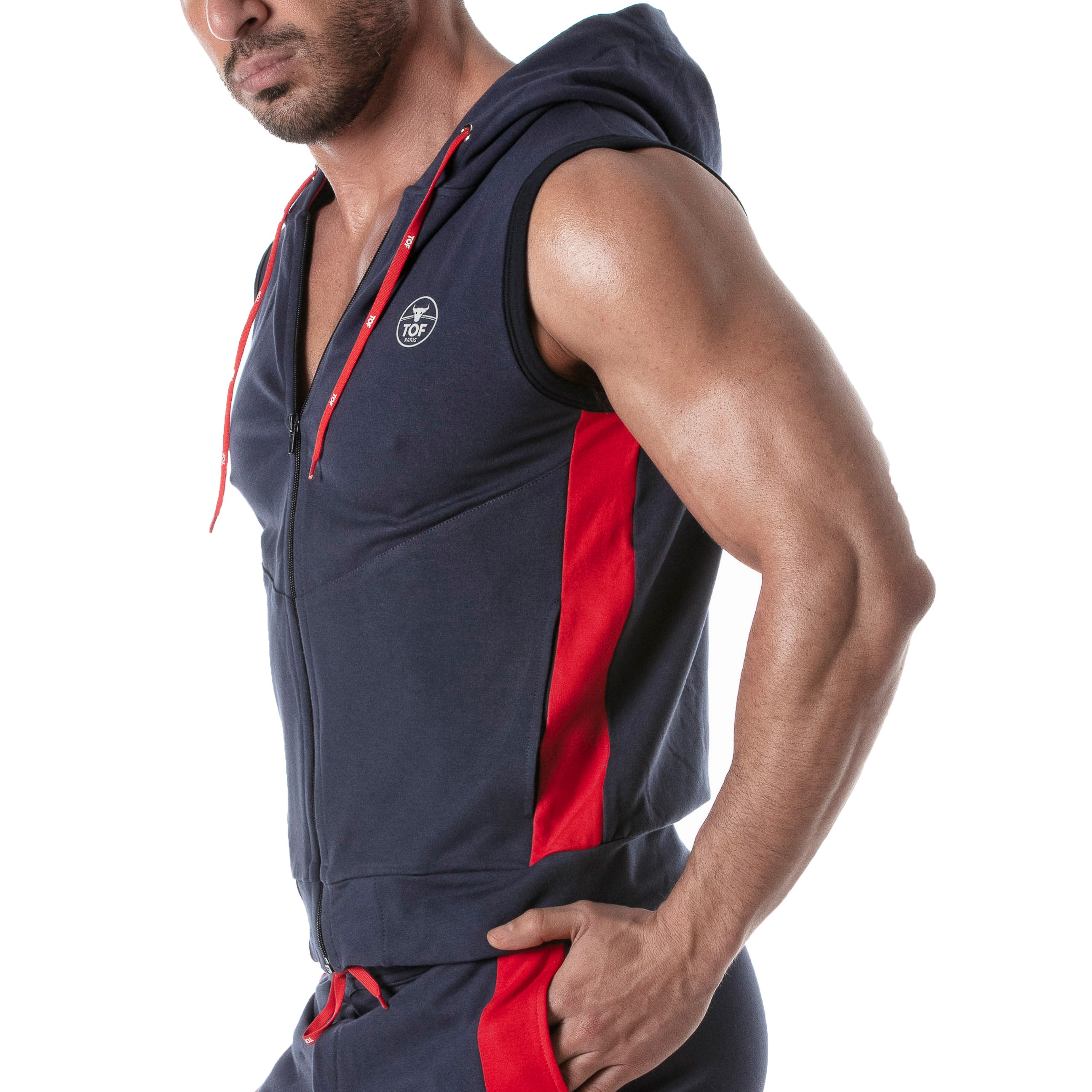 Sweat à capuche de sport sans manches - MAN