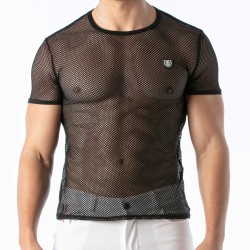 Short Sleeves of the brand TOF PARIS - Mesh T-shirt Tof Paris - Black - Ref : TOF295N