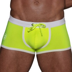 Boxer corti, bagno Shorty del marchio TOF PARIS - Boxer da bagno a vita bassa Neon Tof Paris - Giallo fluo - Ref : TOF268J