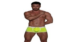 Calzoncillos Boxer, baño Shorty de la marca TOF PARIS - Boxer de baño de cintura baja Neon Tof Paris - Amarillo neón - Ref : TOF