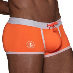 Boxer, shorty de bain de la marque TOF PARIS - Maillot de bain taille basse Neon Tof Paris - Orange fluo - Ref : TOF268O