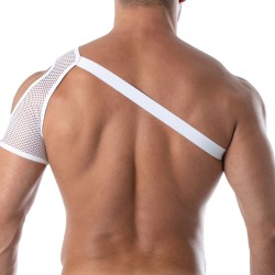 Harness of the brand TOF PARIS - Circuit Mesh Shoulder Harness Tof Paris - White - Ref : TOF237B