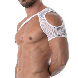 Harness of the brand TOF PARIS - Circuit Mesh Shoulder Harness Tof Paris - White - Ref : TOF237B