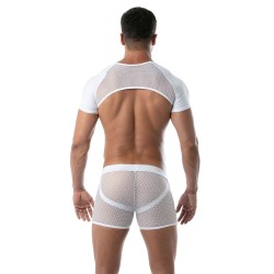 Boxer, shorty de la marque TOF PARIS - Boxer effet jockstrap en résille Circuit Tof Paris - Blanc - Ref : TOF239B