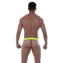 Thong of the brand TOF PARIS - Circuit string without string - White/Yellow Fluo - Ref : TOF233BJ