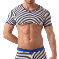 Kurze Ärmel der Marke TOF PARIS - Tof Paris Sailor Crop Top – Blau - Ref : TOF227BU