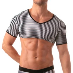 Maniche del marchio TOF PARIS - Crop Top Sailor Tof Paris - Blu - Ref : TOF227N