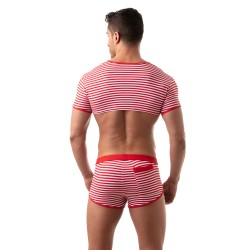 Maniche del marchio TOF PARIS - Crop Top Sailor Tof Paris - Rosso - Ref : TOF227R