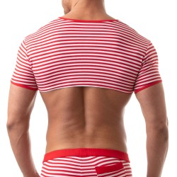 Mangas cortas de la marca TOF PARIS - Crop Top Sailor Tof Paris - Rojo - Ref : TOF227R