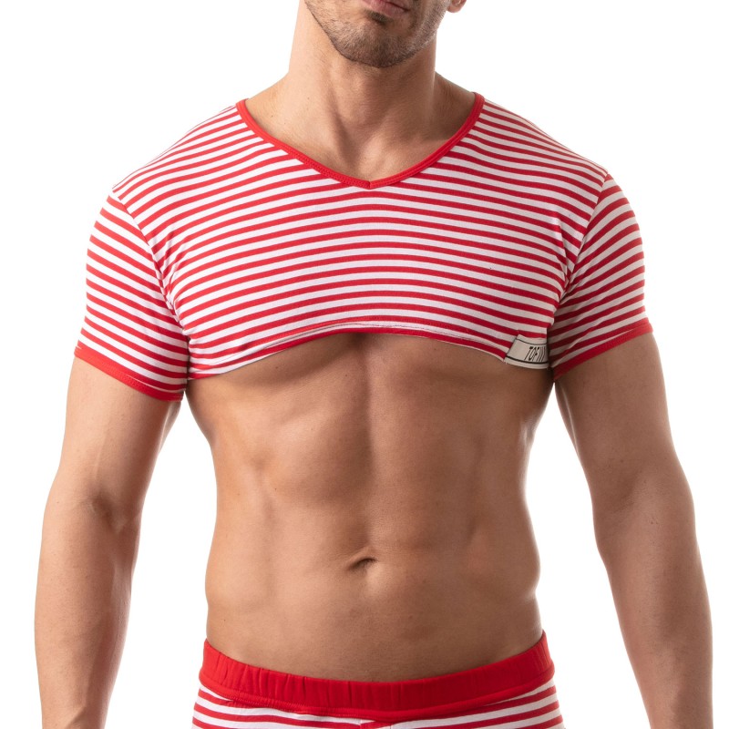 Short Sleeves of the brand TOF PARIS - Tof Paris Sailor Crop Top - Red - Ref : TOF227R
