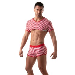 Mangas cortas de la marca TOF PARIS - Crop Top Sailor Tof Paris - Rojo - Ref : TOF227R