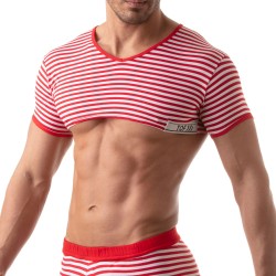 Mangas cortas de la marca TOF PARIS - Crop Top Sailor Tof Paris - Rojo - Ref : TOF227R