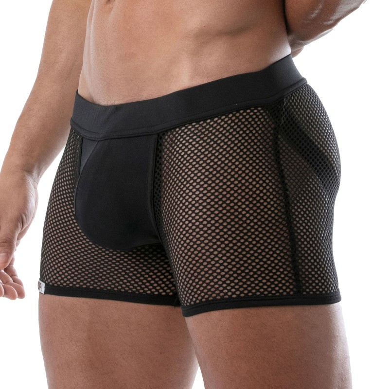 Boxer shorts, Shorty of the brand TOF PARIS - Boxer effect jockstrap in fishnet Circuit Tof Paris - Black - Ref : TOF239N