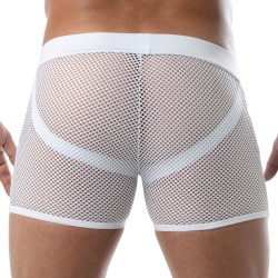 Boxer, shorty de la marque TOF PARIS - Boxer effet jockstrap en résille Circuit Tof Paris - Blanc - Ref : TOF239B