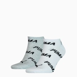 Chaussettes & socquettes de la marque PUMA - Lot de 2 paires de socquettes Sneaker avec logo PUMA - blanc et gris - Ref : 100000