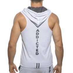 Giacca del marchio ADDICTED - Sleeveless loop-mesh hoody - bianco - Ref : AD355 C01