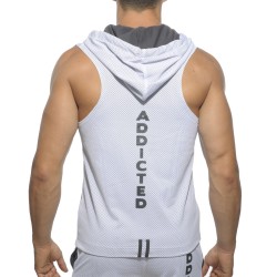 Veste de la marque ADDICTED - Sleeveless loop-mesh hoody - blanc - Ref : AD355 C01
