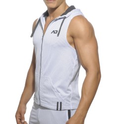 Chaqueta de la marca ADDICTED - Sleeveless loop-mesh hoody - blanco - Ref : AD355 C01