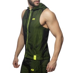 Sleeveless loop-mesh hoody...