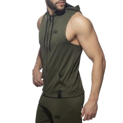 Sleeveless loop-mesh hoody...