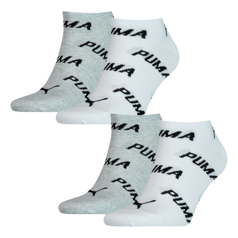 Chaussettes & socquettes de la marque PUMA - Lot de 2 paires de socquettes Sneaker avec logo PUMA - blanc et gris - Ref : 100000