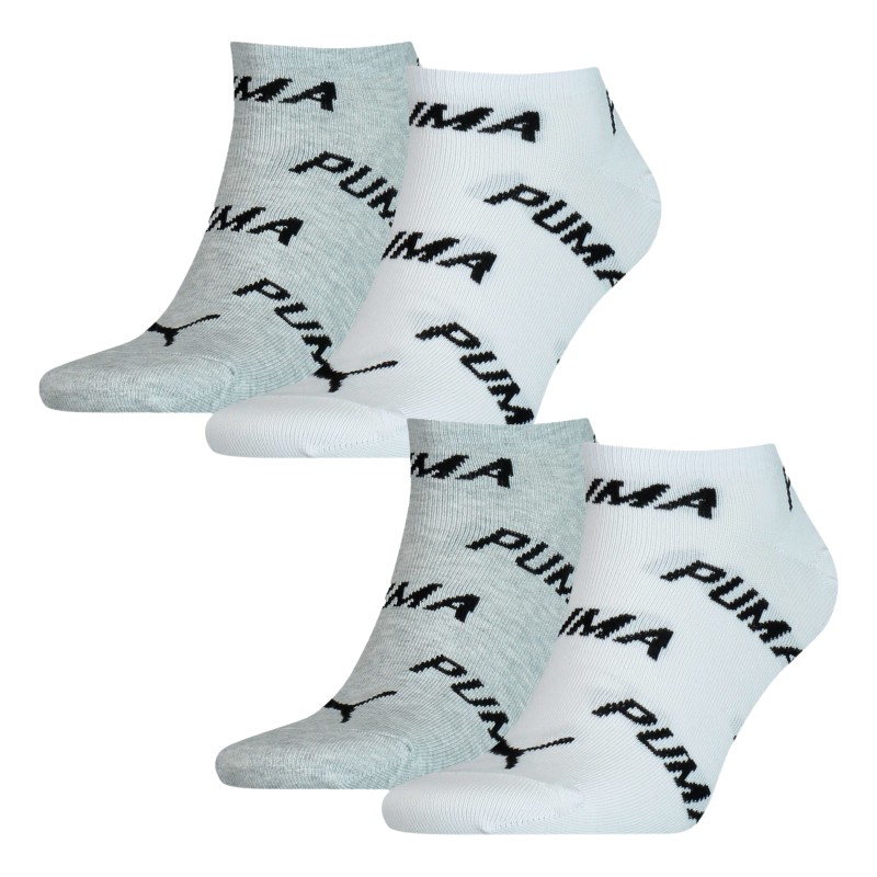 Socks of the brand PUMA - Set of 2 pairs of Sneaker socks with PUMA logo - white and grey - Ref : 100000953 002