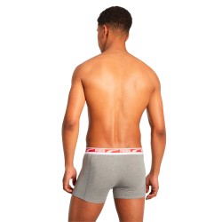 Boxer, shorty de la marque PUMA - Lot de 2 boxers Multi logo PUMA - gris et rouge - Ref : 701219366 004