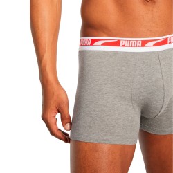 Boxershorts, Shorty der Marke PUMA - PUMA Multi Logo Boxer 2er Set - grau und rot - Ref : 701219366 004