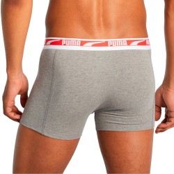 Boxer, shorty de la marque PUMA - Lot de 2 boxers Multi logo PUMA - gris et rouge - Ref : 701219366 004