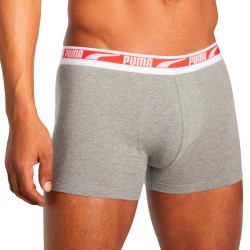 Pantaloncini boxer, Shorty del marchio PUMA - Set di 2 boxer Multi logo PUMA - grigio e rosso - Ref : 701219366 004