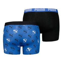Boxer, shorty de la marque PUMA - Lot de 2 boxers avec imprimé intégral et logo de félin PUMA - noir et bleu - Ref : 701221417 0