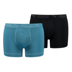 Pantaloncini boxer, Shorty del marchio PUMA - Set di 2 boxer sportivi in microfibra PUMA - blu e nero - Ref : 701210961 008
