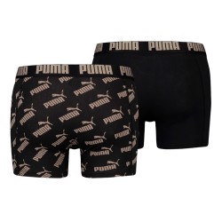 Boxer, shorty de la marque PUMA - Lot de 2 boxers All-Over-Print Logo - noir - Ref : 100001512 009