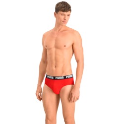 Slip de la marca PUMA - Juego de 2 calzoncillos básicos PUMA - negro y rojo - Ref : 521030001 005