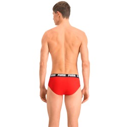 Slip, Tanga de la marque PUMA - Lot de 2 slips basiques PUMA - noir et rouge - Ref : 521030001 005