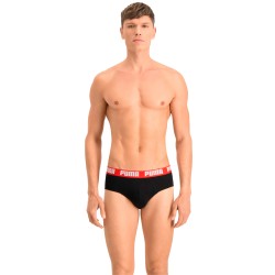 Slip, Tanga de la marque PUMA - Lot de 2 slips basiques PUMA - noir et rouge - Ref : 521030001 005