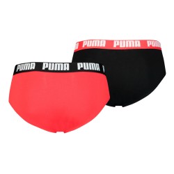 Slip de la marca PUMA - Juego de 2 calzoncillos básicos PUMA - negro y rojo - Ref : 521030001 005