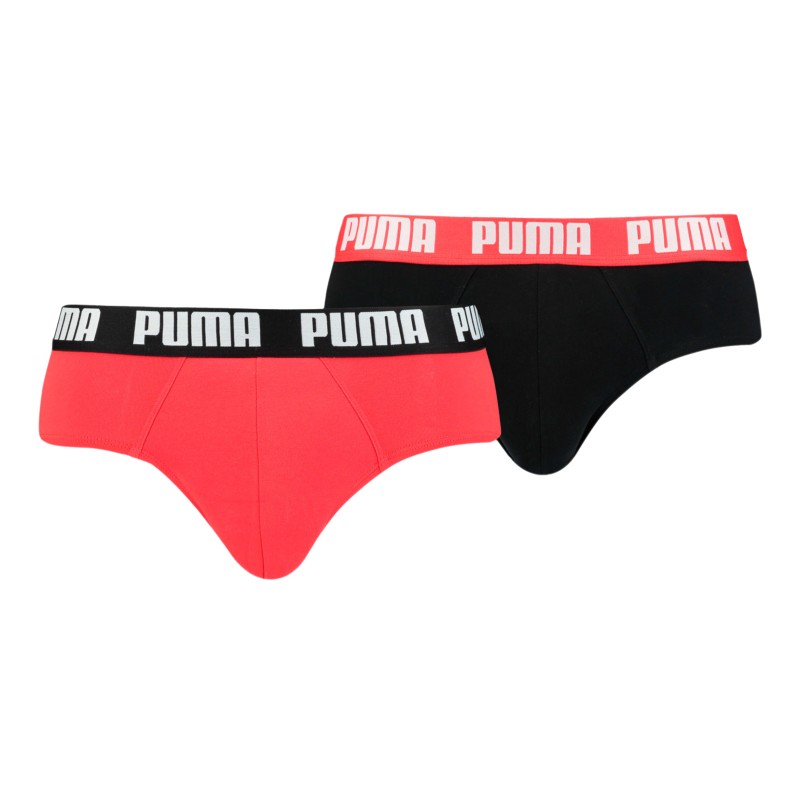 Slip, Tanga de la marque PUMA - Lot de 2 slips basiques PUMA - noir et rouge - Ref : 521030001 005