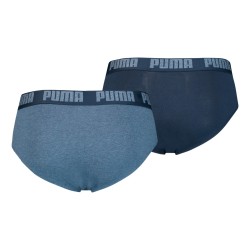 Slip, Tanga de la marque PUMA - Lot de 2 slips basiques PUMA - bleu jean - Ref : 521030001 006