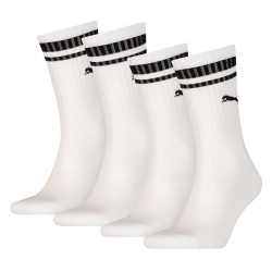Calzini del marchio PUMA - Set di 2 paia di calzini bassi con tradizionale striscia nero PUMA - bianco - Ref : 100000950 002