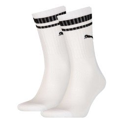 Socken der Marke PUMA - Set von 2 Paar Sneaker Socken mit traditionellen schwarz Streifen PUMA - weiß - Ref : 100000950 002