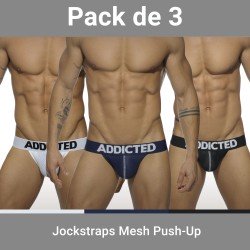 Jockstraps of the brand ADDICTED - Lot of 3 jockstraps Push up - Ref : AD479P C3COL 