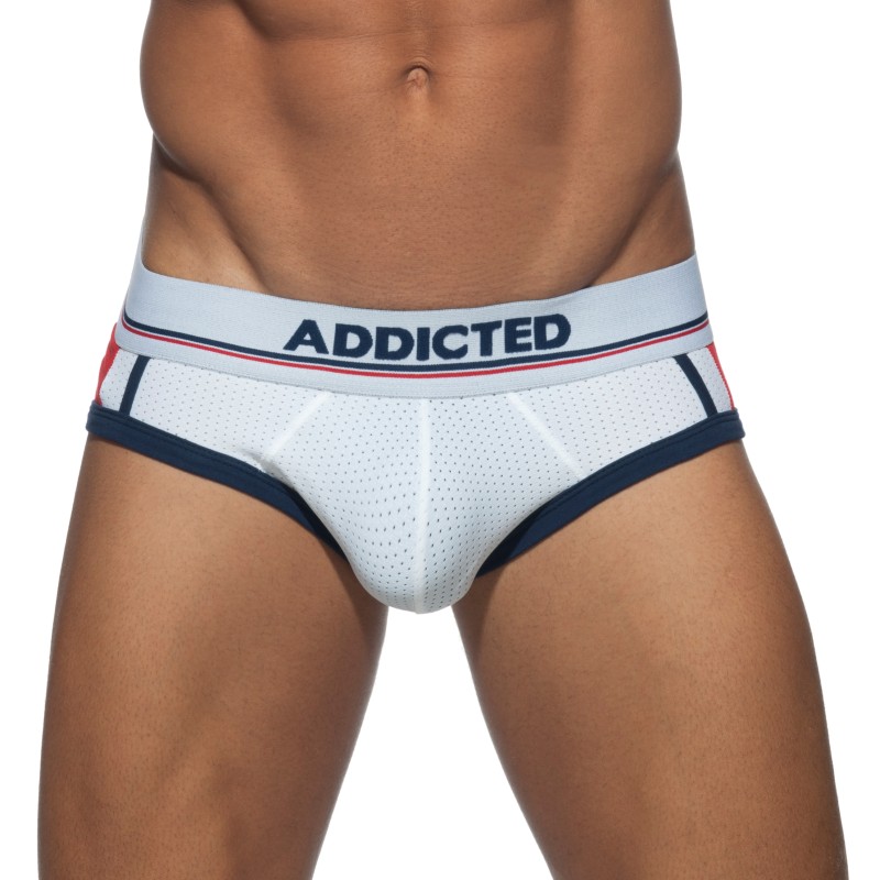 Slip, Tanga de la marque ADDICTED - Slip Sport mesh - blanc - Ref : AD738 C01