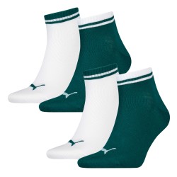 Chaussettes & socquettes de la marque PUMA - Lot de 2 paires de socquettes Heritage avec logo PUMA - blanc et vert - Ref : 10000